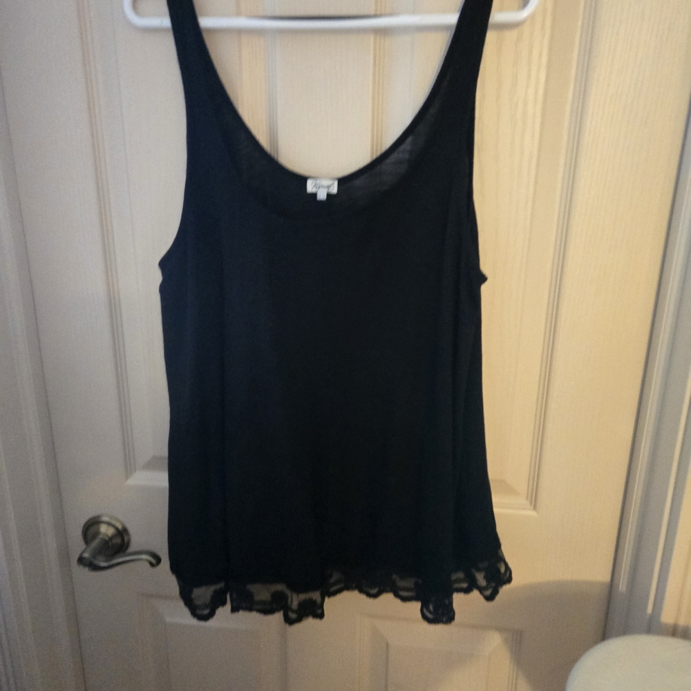 Kismet Black Lace Trim Tank Top